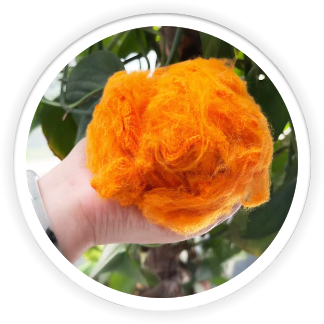 Orange Solution Dyed Fiber